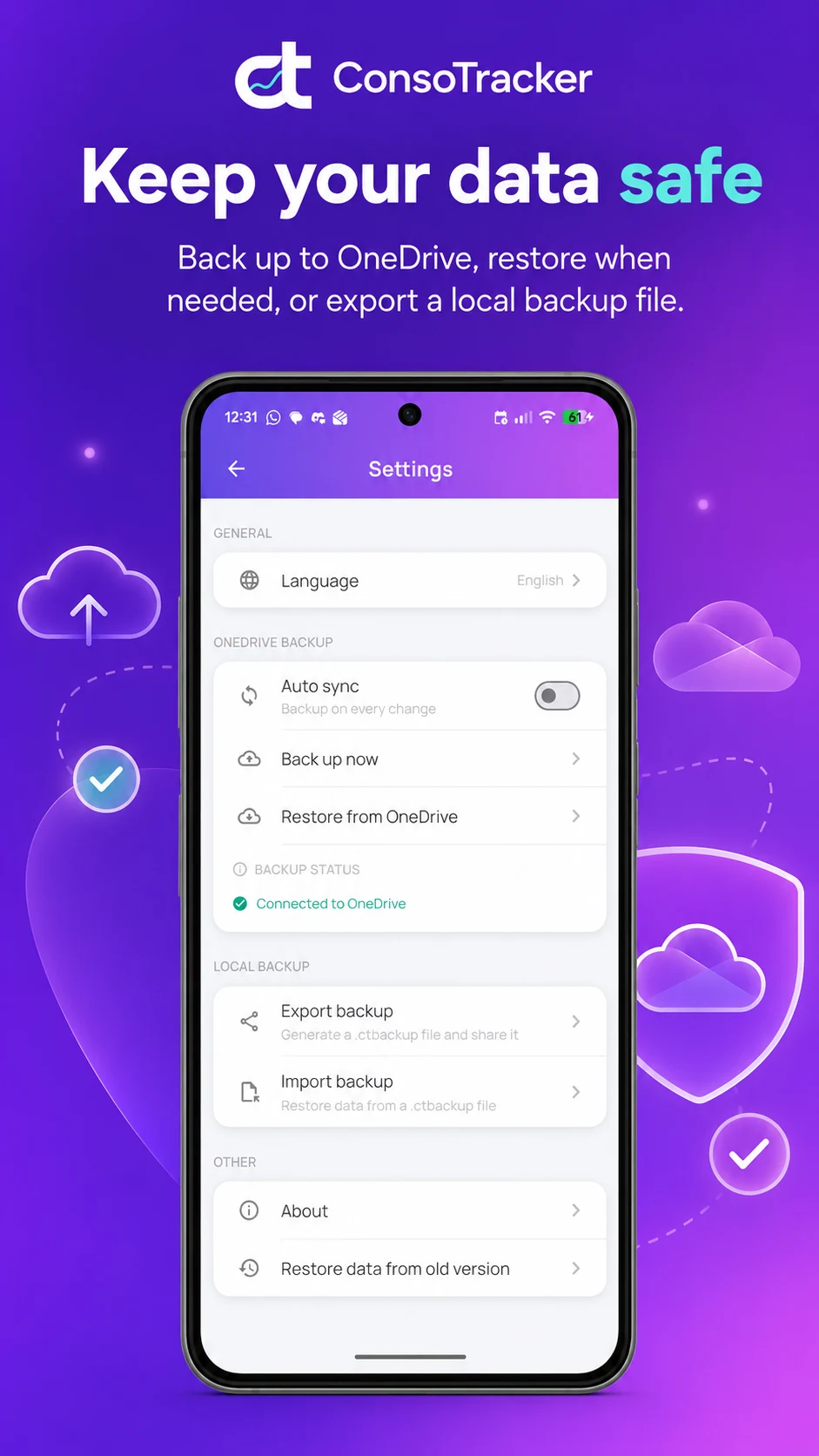 ConsoTracker track everything screenshot