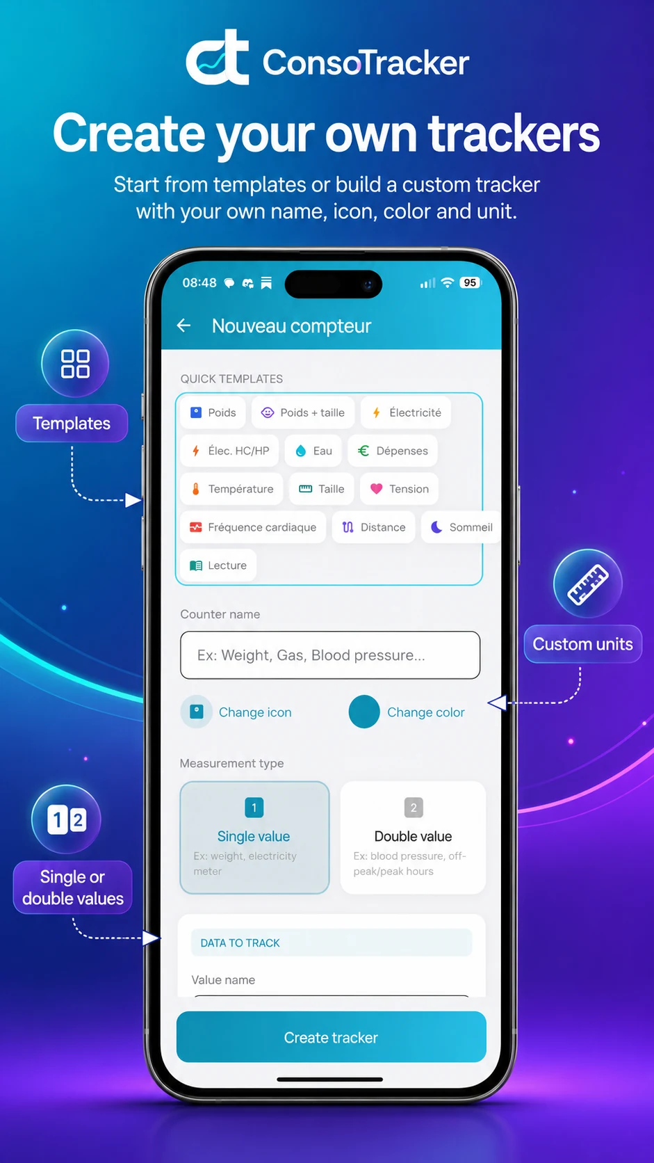 ConsoTracker track everything screenshot